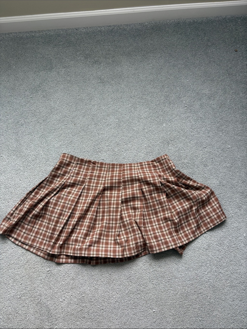 H&M Brown Plaid Circle Skirt